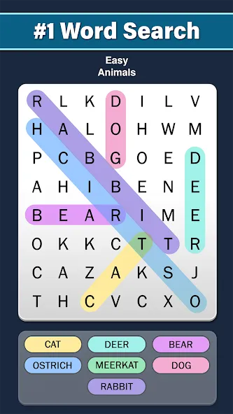 Word Search: Word Find (Ворд Срч) [МОД: Много денег, Монет и Все открыто] Screenshot 1