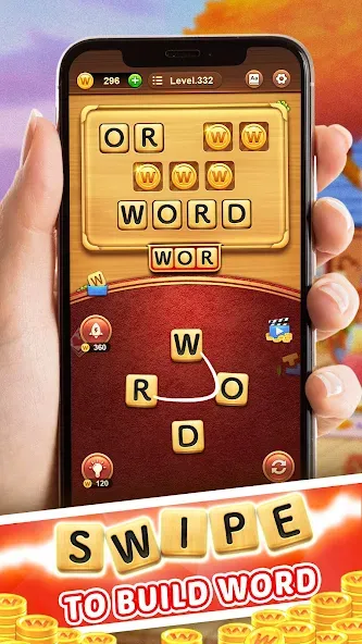 Word Connect (Ворд Коннект) [МОД: Меню, Бесконечные монеты и Открытые уровни] Screenshot 1