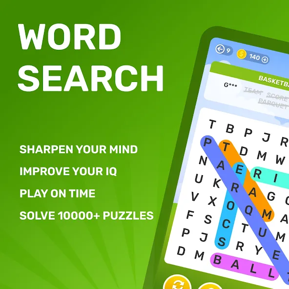 Word Search Puzzle Game [МОД: Меню, Бесконечные монеты и Открытые уровни] Screenshot 1