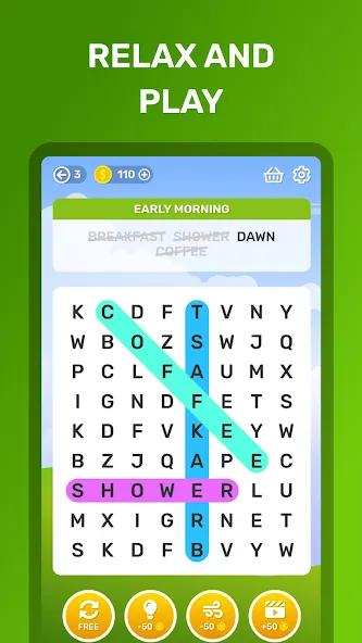 Word Search Puzzle Game [МОД: Меню, Бесконечные монеты и Открытые уровни] Screenshot 5