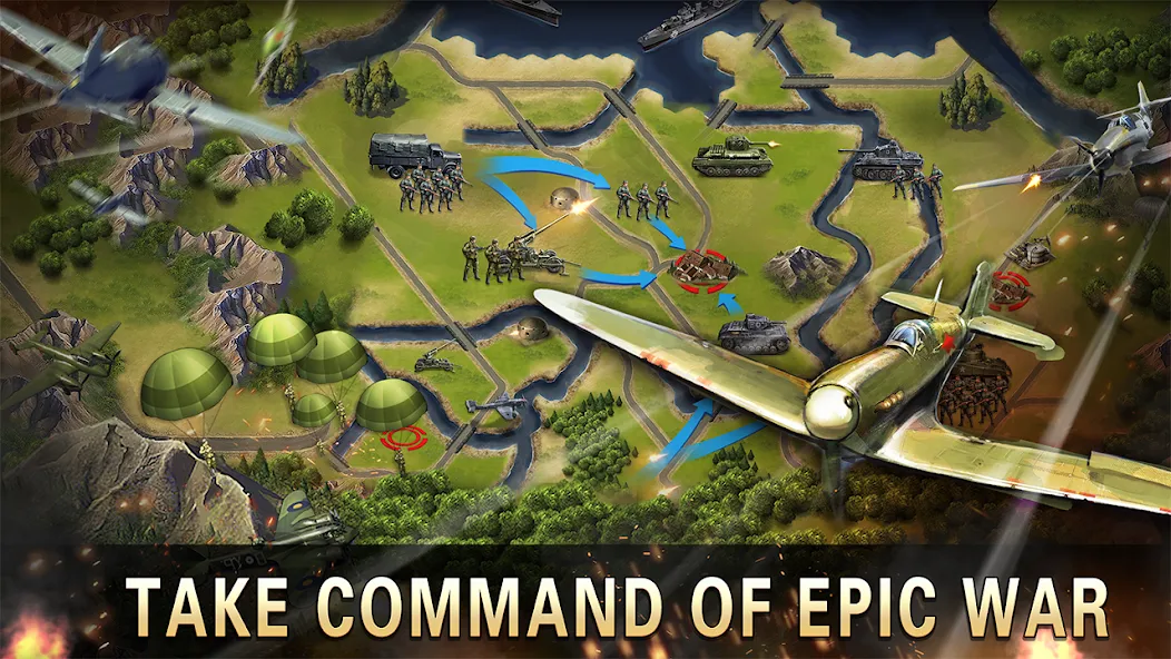 World War 2:WW2 Strategy Games (Вторая мировая война) [МОД: Много монет, Открытые уровни и Мега MOD] Screenshot 5