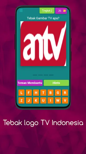 Logo TV Indonesia  Asah Otakmu (Тебак Гамбар Лого ТВ) [МОД: Меню, Бесконечные монеты и Открытые уровни] Screenshot 3