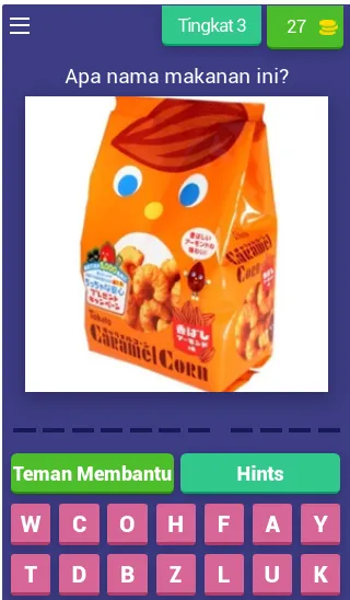Tebak Makanan Ringan Indonesia (Гаме маканан Ринган) [МОД: Меню, Бесконечные монеты и Открытые уровни] Screenshot 4