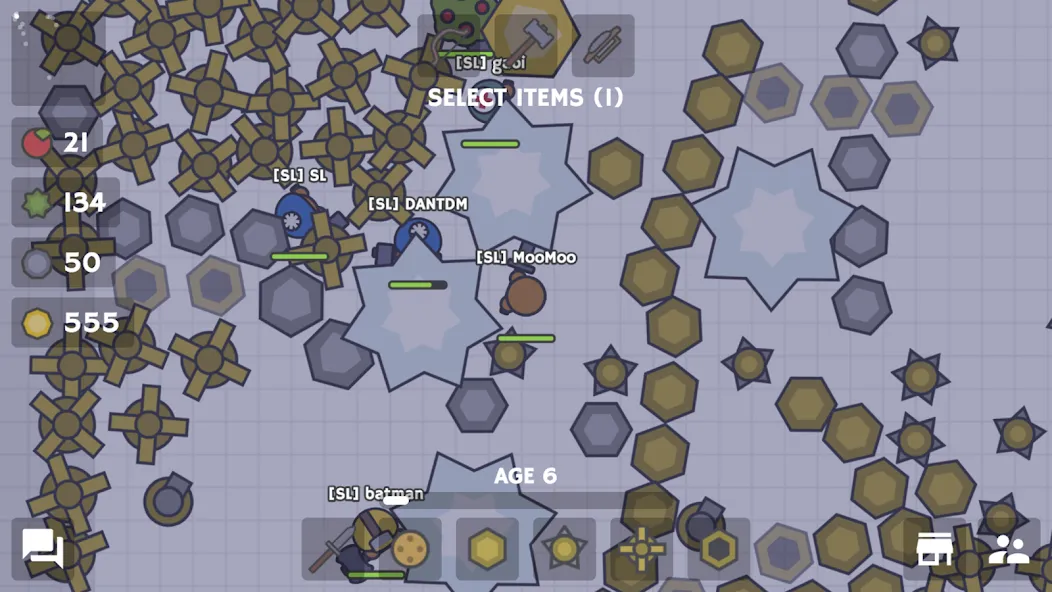 MooMoo.io (Official) [МОД: Меню, Бесконечные монеты и Открытые уровни] Screenshot 2