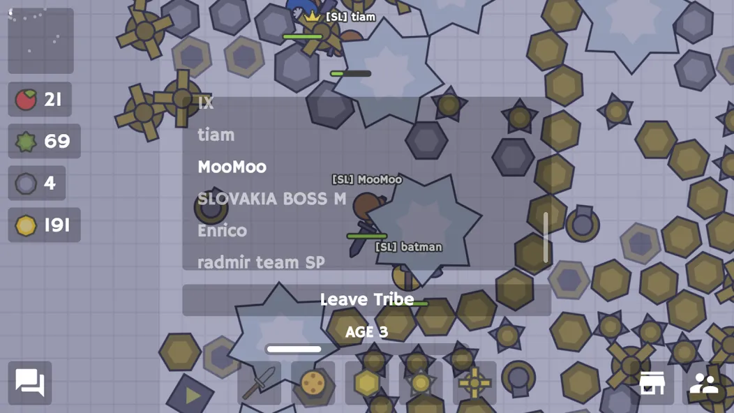 MooMoo.io (Official) [МОД: Меню, Бесконечные монеты и Открытые уровни] Screenshot 5