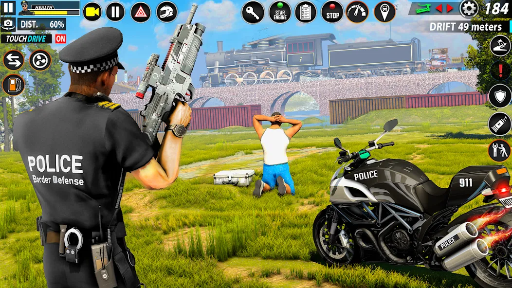 Police Moto Bike Chase Crime (Полицейская мотоциклетная погоня за преступником) [МОД: Бесконечные деньги, Монеты и Мега MOD] Screenshot 4