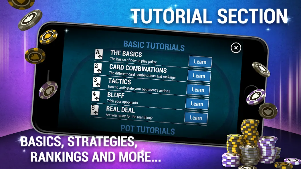 Learn How To Play Texas Poker [МОД: Деньги, Монеты и Меню MOD] Screenshot 2