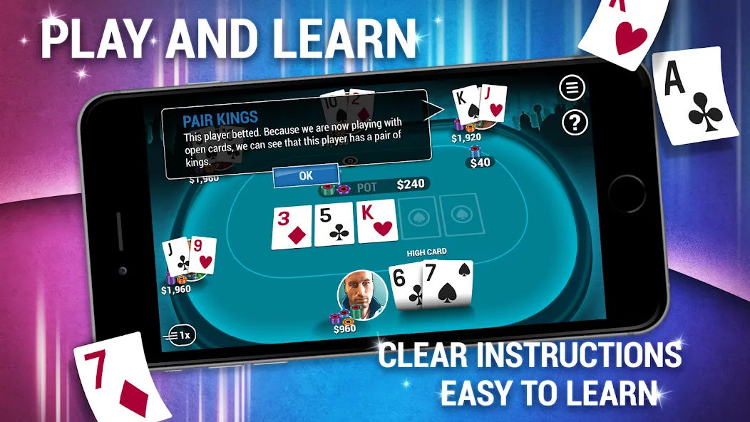 Learn How To Play Texas Poker [МОД: Деньги, Монеты и Меню MOD] Screenshot 3