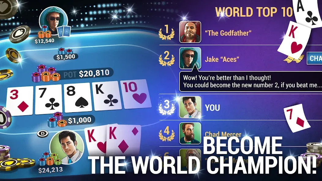Poker World, Offline TX Holdem (Покер Ворлд) [МОД: Много денег, Монет и Все открыто] Screenshot 3