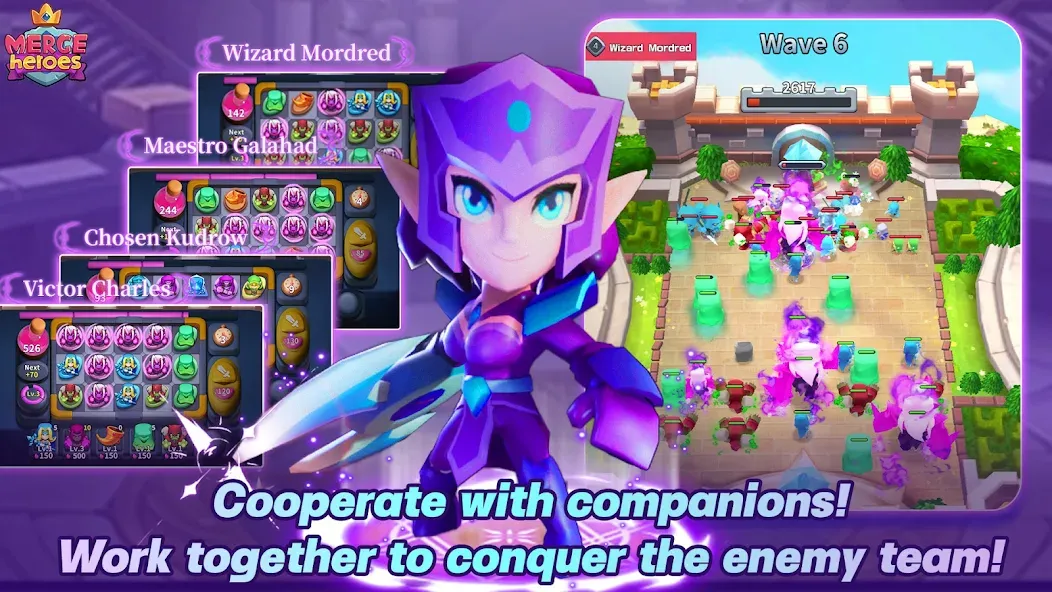 Merge Heroes: Tower Defense (Мердж Хероес) [МОД: Меню, Бесконечные монеты и Открытые уровни] Screenshot 3