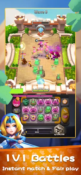 Merge Heroes: Tower Defense (Мердж Хероес) [МОД: Меню, Бесконечные монеты и Открытые уровни] Screenshot 4