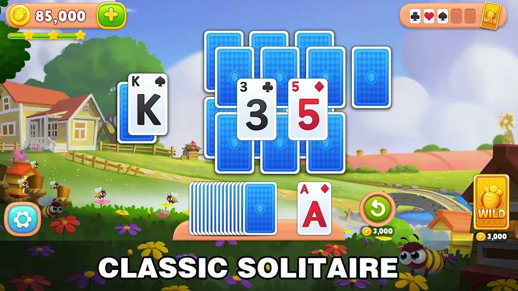 Solitaire Farm: Card Games (Соляр Фарм) [МОД: Меню, Бесконечные монеты и Открытые уровни] Screenshot 1