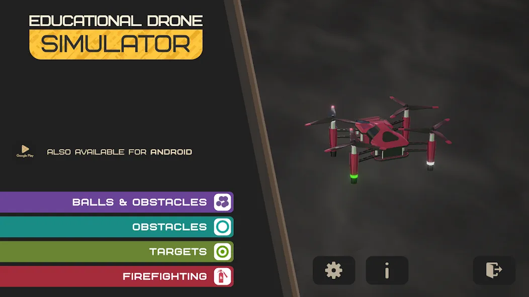 Edu Drone Simulator [МОД: Все открыто, Дополнительные деньги и Меню MOD] Screenshot 1