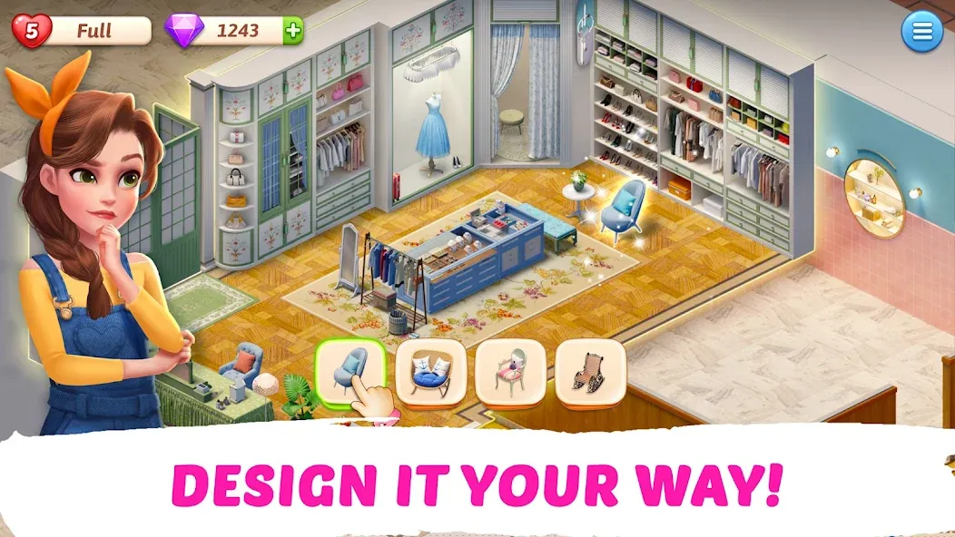 My Story - Mansion Makeover [МОД: Меню, Бесконечные монеты и Открытые уровни] Screenshot 3