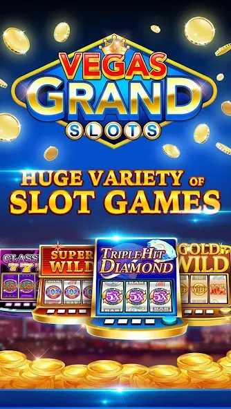 Vegas Grand Slots:Casino Games (Вегас Гранд Слоты) [МОД: Много денег, Монет и Все открыто] Screenshot 1