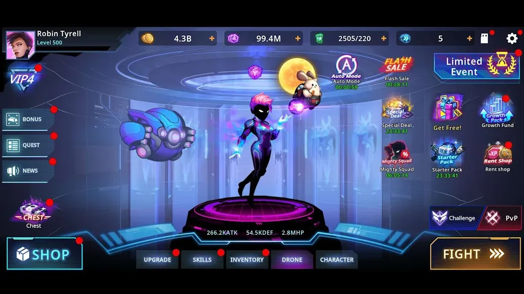Cyber Fighters: Offline Game (Сайбер Стикмен) [МОД: Деньги, Монеты и Меню MOD] Screenshot 1