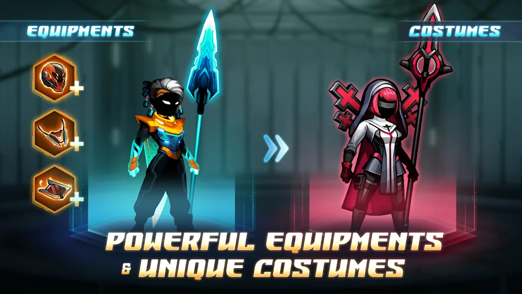 Cyber Fighters: Offline Game (Сайбер Стикмен) [МОД: Деньги, Монеты и Меню MOD] Screenshot 3