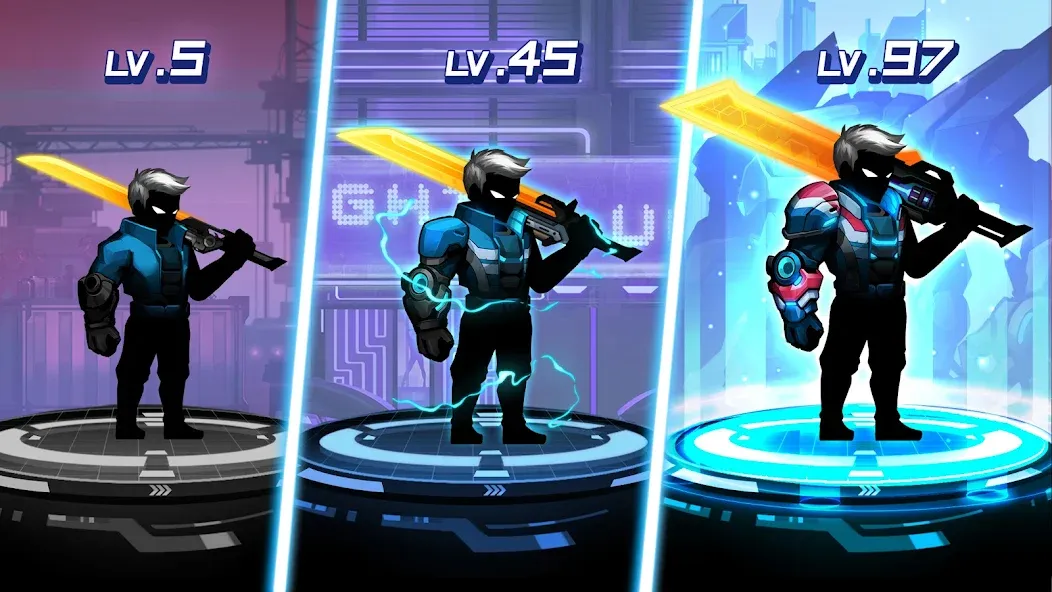 Cyber Fighters: Offline Game (Сайбер Стикмен) [МОД: Деньги, Монеты и Меню MOD] Screenshot 4
