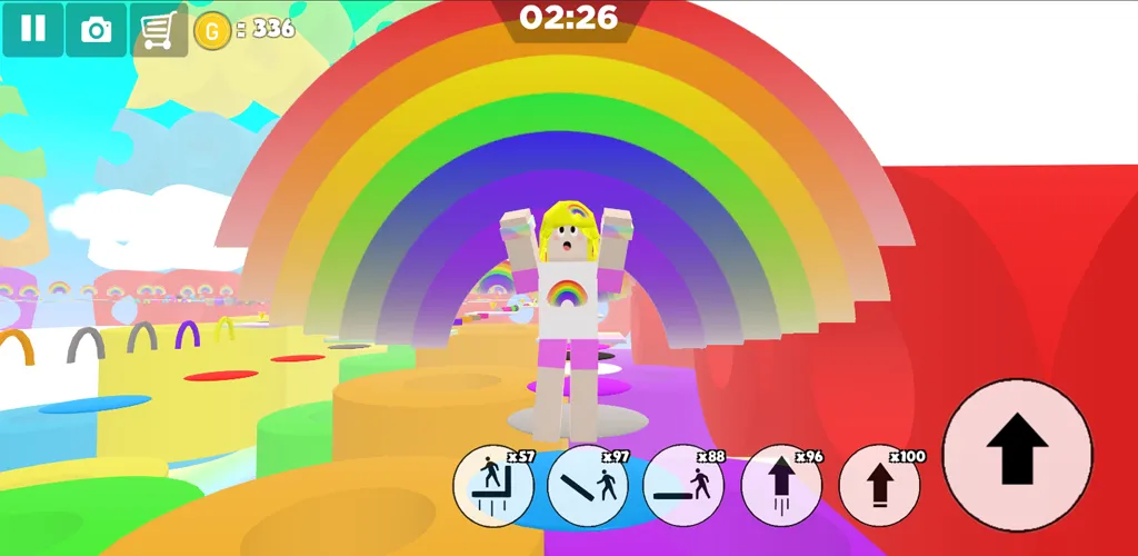 Rainbow Parkour sweet Girl (Рейнбоу Паркур милая девушка) [МОД: Деньги, Монеты и Меню MOD] Screenshot 3