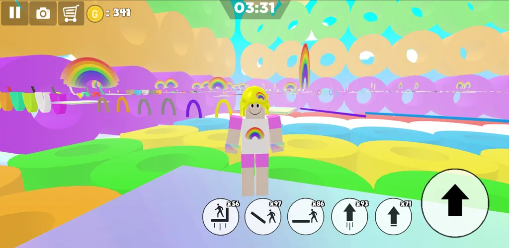 Rainbow Parkour sweet Girl (Рейнбоу Паркур милая девушка) [МОД: Деньги, Монеты и Меню MOD] Screenshot 4