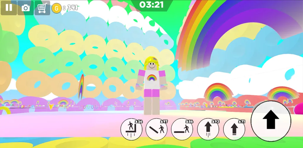 Rainbow Parkour sweet Girl (Рейнбоу Паркур милая девушка) [МОД: Деньги, Монеты и Меню MOD] Screenshot 5