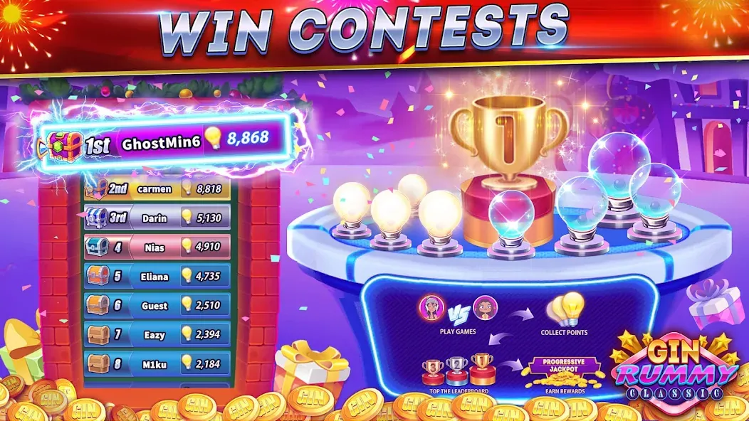 Gin Rummy Online & Offline [МОД: Деньги, Монеты и Меню MOD] Screenshot 2
