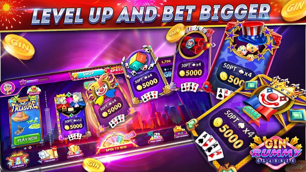Gin Rummy Online & Offline [МОД: Деньги, Монеты и Меню MOD] Screenshot 3