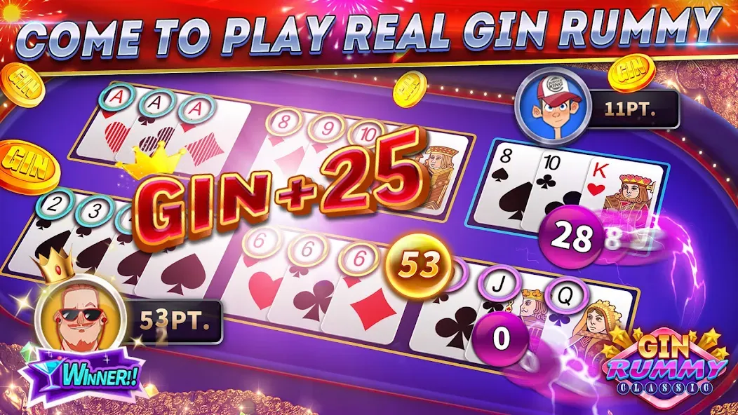 Gin Rummy Online & Offline [МОД: Деньги, Монеты и Меню MOD] Screenshot 5
