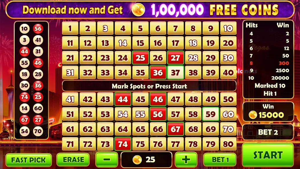 Keno Prime - Super 3X Payout (Кено Приме) [МОД: Бесконечные деньги, Монеты и Мега MOD] Screenshot 2