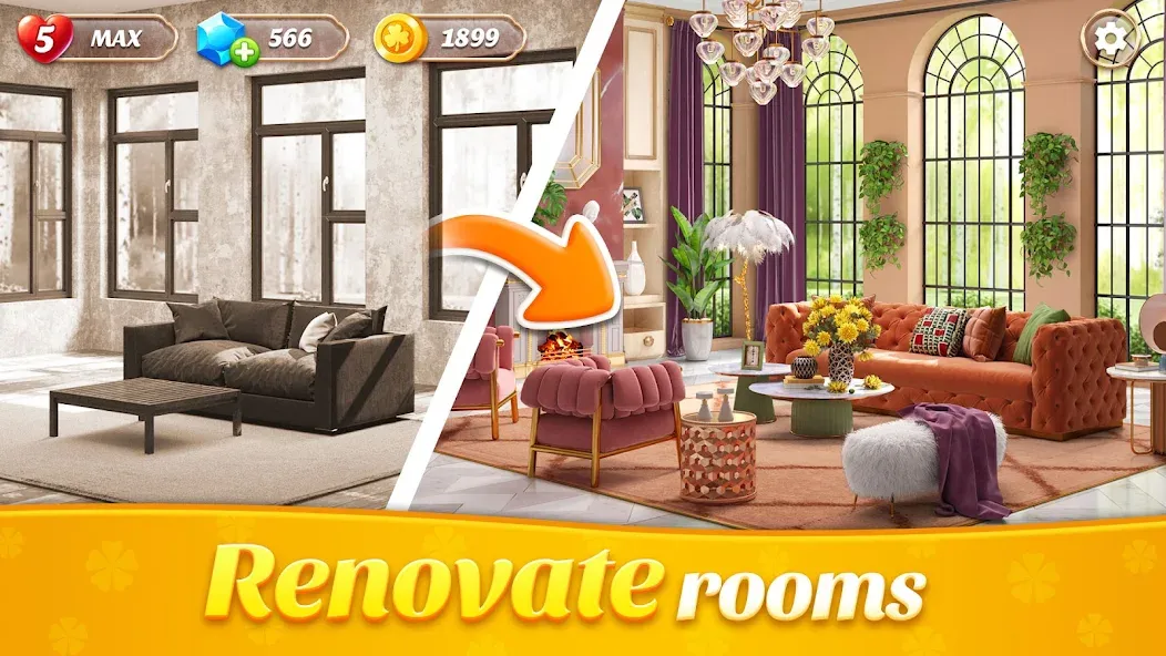 Space Decor : Villa (Спейс Декор) [МОД: Много монет, Открытые уровни и Мега MOD] Screenshot 1
