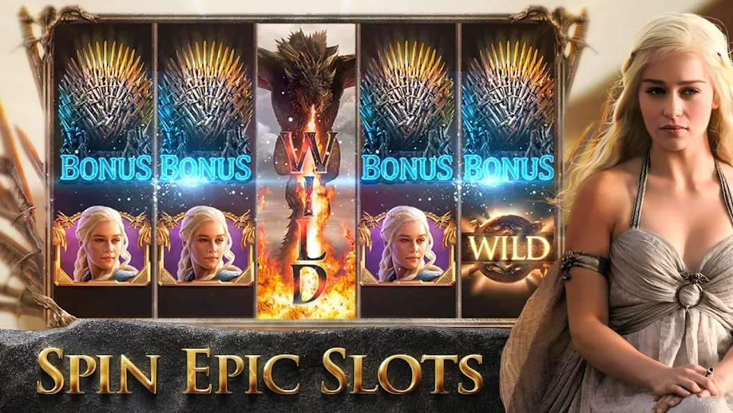 Game of Thrones Slots Casino (Гейм оф Тронс Слотс Казино) [МОД: Много монет, Открытые уровни и Мега MOD] Screenshot 1