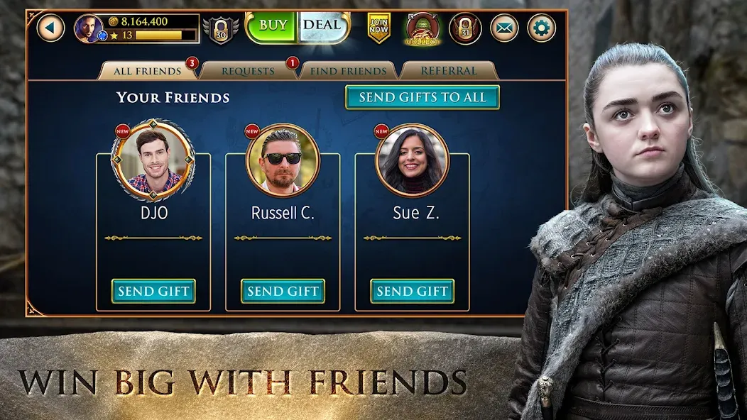 Game of Thrones Slots Casino (Гейм оф Тронс Слотс Казино) [МОД: Много монет, Открытые уровни и Мега MOD] Screenshot 3