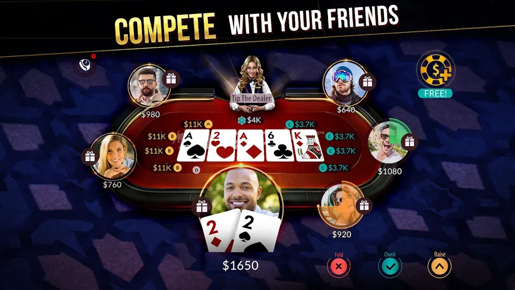 Zynga Poker ™ – Texas Holdem (Зинга Покер) [МОД: Все открыто, Дополнительные деньги и Меню MOD] Screenshot 3