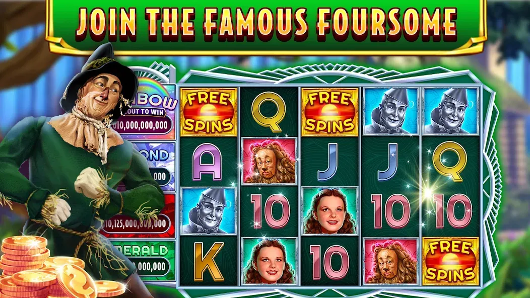 Wizard of Oz Slots Games (Волшебник из страны Оз игровой автомат) [МОД: Бесконечные деньги, Монеты и Мега MOD] Screenshot 2
