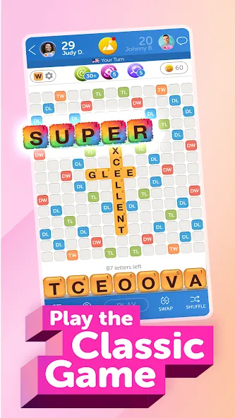 Words With Friends 2 Word Game (Вордс вит Френдс 2 Классик) [МОД: Все открыто, Дополнительные деньги и Меню MOD] Screenshot 1