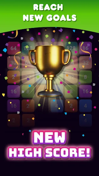 2048: Puzzle Game! Merge Block (Две тысячи сорок восемь) [МОД: Много монет, Открытые уровни и Мега MOD] Screenshot 3