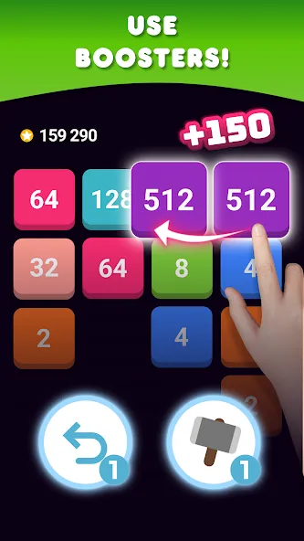 2048: Puzzle Game! Merge Block (Две тысячи сорок восемь) [МОД: Много монет, Открытые уровни и Мега MOD] Screenshot 4