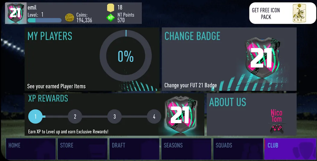 NT 21 Draft + Pack Opener [МОД: Все открыто, Дополнительные деньги и Меню MOD] Screenshot 3