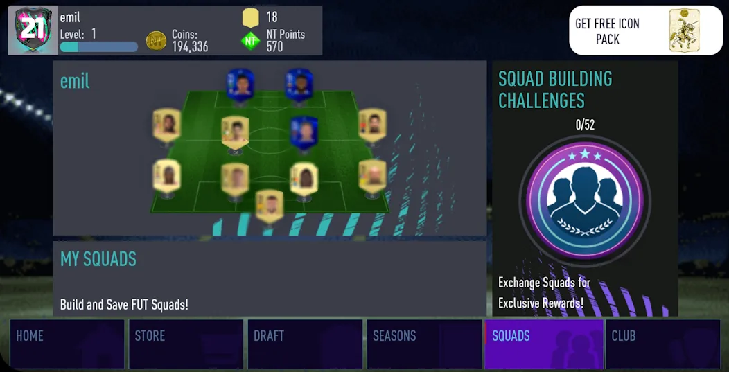 NT 21 Draft + Pack Opener [МОД: Все открыто, Дополнительные деньги и Меню MOD] Screenshot 5