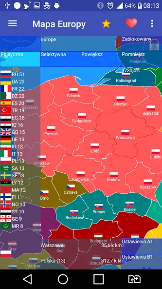 Europe map [МОД: Много монет, Открытые уровни и Мега MOD] Screenshot 1