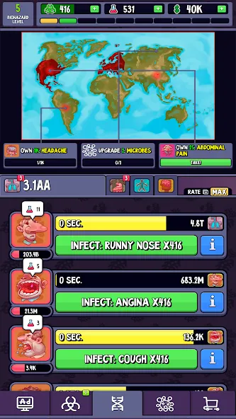 Idle Infection (Айдл Инфекшн) [МОД: Деньги, Монеты и Меню MOD] Screenshot 5