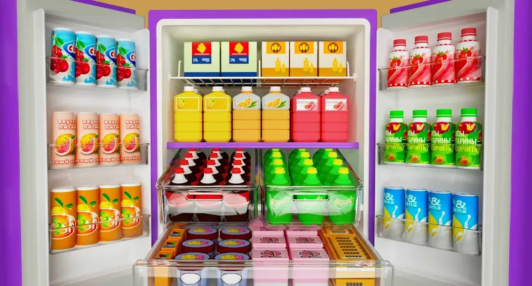 Fill Up Fridge：Organizing Game [МОД: Много денег, Монет и Все открыто] Screenshot 1