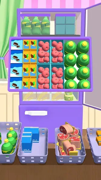 Fill Up Fridge：Organizing Game [МОД: Много денег, Монет и Все открыто] Screenshot 4