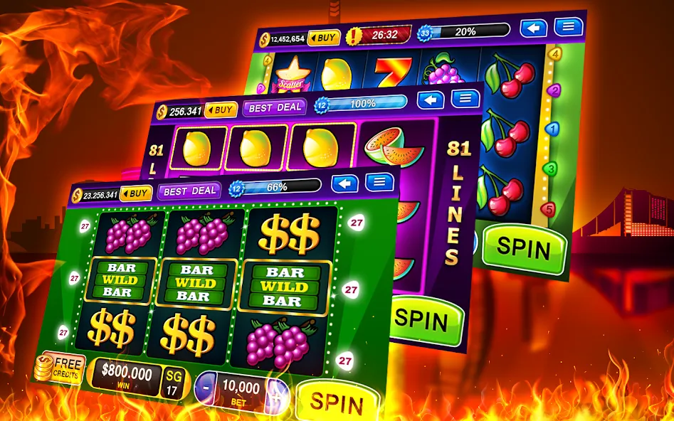 Slots - Casino Slot Machines [МОД: Много монет, Открытые уровни и Мега MOD] Screenshot 2