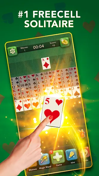 FreeCell Classic Card Game (ФриСел Классическая карточная игра) [МОД: Деньги, Монеты и Меню MOD] Screenshot 3