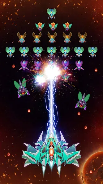 Galaxy Attack - Alien Shooter (Гэлэкси аттак) [МОД: Все открыто, Дополнительные деньги и Меню MOD] Screenshot 1