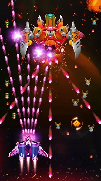 Galaxy Attack - Alien Shooter (Гэлэкси аттак) [МОД: Все открыто, Дополнительные деньги и Меню MOD] Screenshot 2