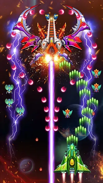 Galaxy Attack - Alien Shooter (Гэлэкси аттак) [МОД: Все открыто, Дополнительные деньги и Меню MOD] Screenshot 3
