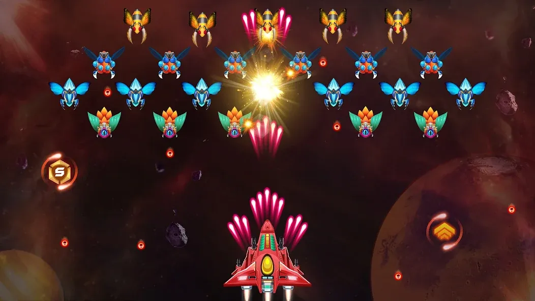 Galaxy Attack - Alien Shooter (Гэлэкси аттак) [МОД: Все открыто, Дополнительные деньги и Меню MOD] Screenshot 5