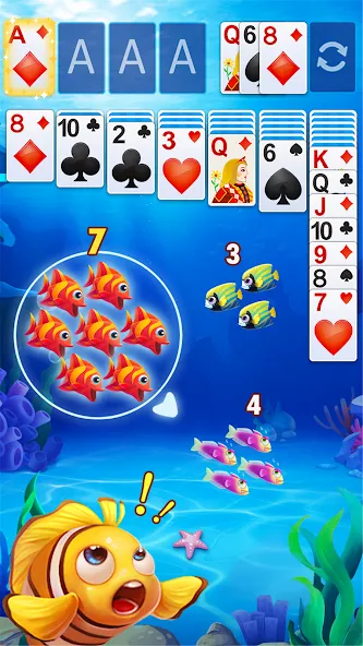 Solitaire Fish [МОД: Деньги, Монеты и Меню MOD] Screenshot 1